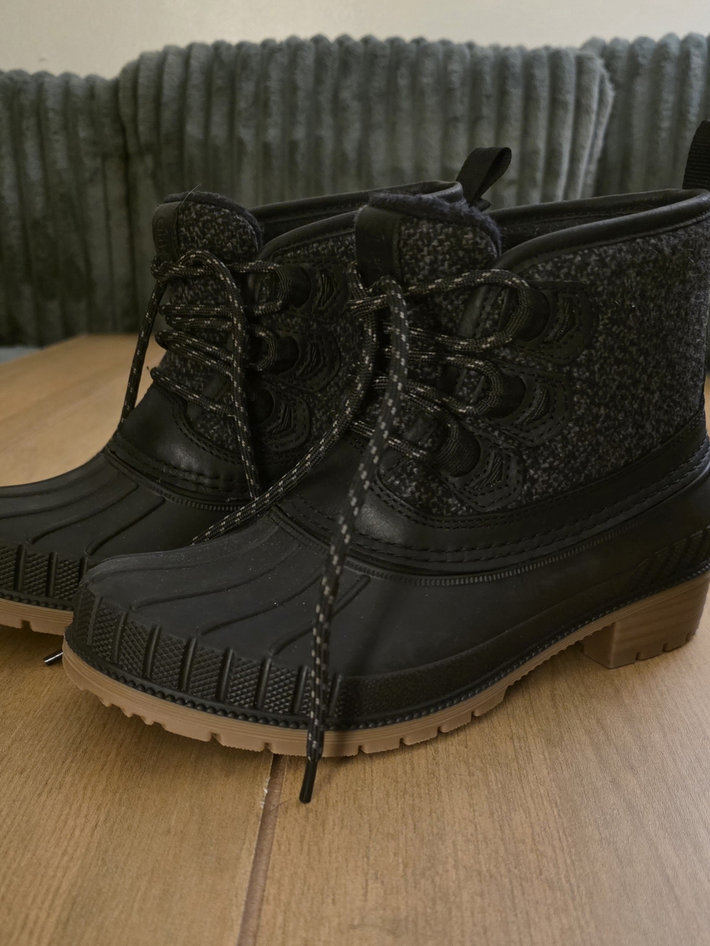 Kamik Black and Brown Waterproof Lace-Up Winter Boots